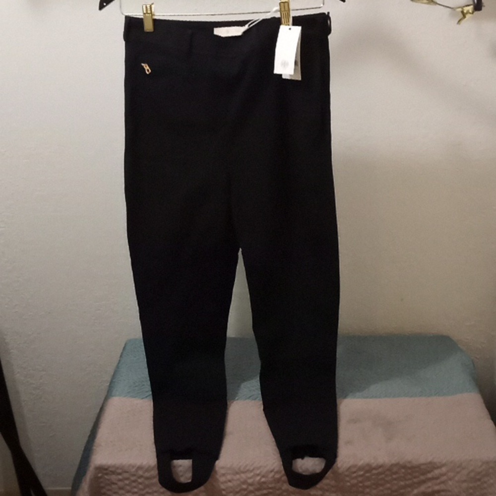 Tory Burch High Rise Blended Cotton Stirrup Pants Sz 6